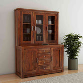 Woodwing Solid Sheesham Wood Kitchen Cabinet (Natural Finish)